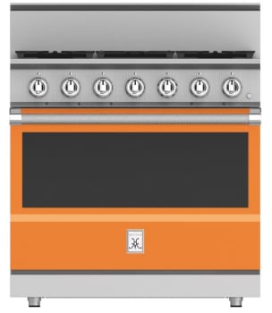 Hestan KRG365LPOR 36 Inch Freestanding Professional Gas Range with 4 Dual-Flow Burner System - LP - Orange