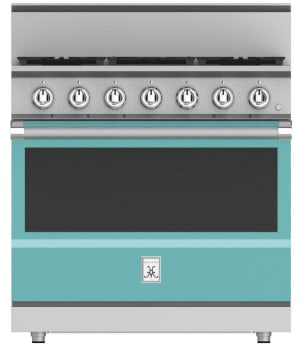 Hestan KRG365LPTQ 36 Inch Freestanding Professional Gas Range with 4 Dual-Flow Burner System - LP - Turquoise