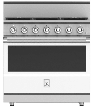 Hestan KRG365LPWH 36 Inch Freestanding Professional Gas Range with 4 Dual-Flow Burner System - LP - White