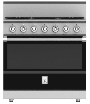 Hestan KRG365NGBK 36 Inch Freestanding Professional Gas Range with 4 Dual-Flow Burner System - NG - Black
