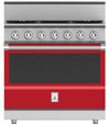 Hestan KRG365NGRD 36 Inch Freestanding Professional Gas Range with 4 Dual-Flow Burner System - NG - Red