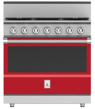 Hestan KRG365NGRD 36 Inch Freestanding Professional Gas Range with 4 Dual-Flow Burner System - NG - Red