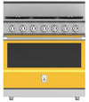 Hestan KRG365NGYW 36 Inch Freestanding Professional Gas Range with 4 Dual-Flow Burner System - NG - Yellow