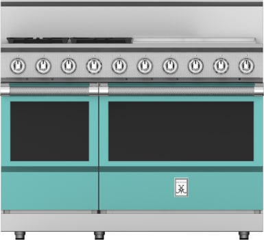 Hestan KRG484GDNGTQ 48 Inch Freestanding Gas Range with 4 Sealed Burners and Griddle - Turquoise