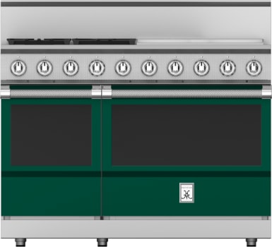 Hestan KRG484GDLPGR 48 Inch Freestanding Gas Range with 4 Sealed Burners and Griddle - Green
