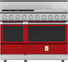 Hestan KRG484GDNGRD 48 Inch Freestanding Gas Range with 4 Sealed Burners and Griddle - Red
