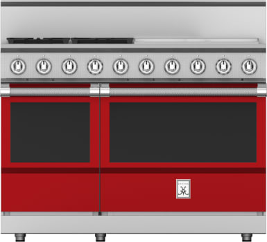 Hestan KRG484GDNGRD 48 Inch Freestanding Gas Range with 4 Sealed Burners and Griddle - Red
