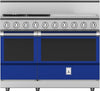 Hestan KRG484GDNGBU 48 Inch Freestanding Gas Range with 4 Sealed Burners and Griddle - Blue