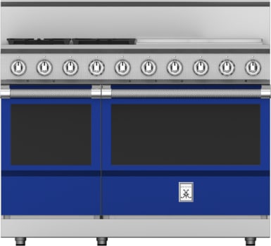 Hestan KRG484GDNGBU 48 Inch Freestanding Gas Range with 4 Sealed Burners and Griddle - Blue