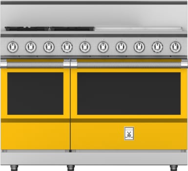 Hestan KRG484GDLPYW 48 Inch Freestanding Gas Range with 4 Sealed Burners and Griddle - Yellow