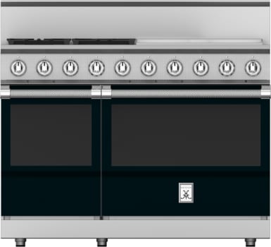 Hestan KRG484GDLPBK 48 Inch Freestanding Gas Range with 4 Sealed Burners and Griddle - Black