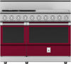 Hestan KRG484GDNGBG 48 Inch Freestanding Gas Range with 4 Sealed Burners and Griddle - Burgundy