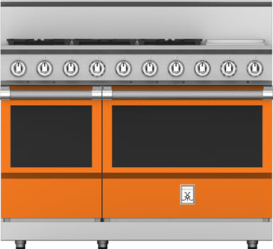 Hestan KRG485GDNGOR 48 Inch Freestanding Gas Range with 5 Sealed Burners, Double Ovens - Orange