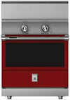 Hestan KRI30BKRD 30 Inch Freestanding Induction Range with 5 Cooking Elements, 5.8 cu. ft. Oven Capacity- Black - Red
