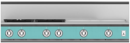 Hestan KRT484GDLPTQ 48 Inch Gas Rangetop with 4 Brass Sealed Burners, 24 Inch Infrared Griddle - Turquoise