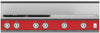 Hestan KRT484GDLPRD 48 Inch Gas Rangetop with 4 Brass Sealed Burners, 24 Inch Infrared Griddle - Red