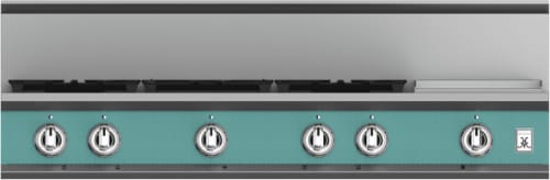 Hestan KRT485GDNGTQ 48 Inch Gas Rangetop with 5 Brass Sealed Burners, 12 Inch Infrared Griddle- Turquoise