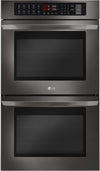 LG LWD3063BD 30 Inch Double Electric Wall Oven with Convection, EasyCleanÂ® Self-Clean, Brilliant Blue Interior, 9.4 cu. ft. Total Capacity, 8 Pass Broil Element,12 Hr. Shut-Off, NFC Tag Technology, and Broiler Pan: Black Stainless Steel