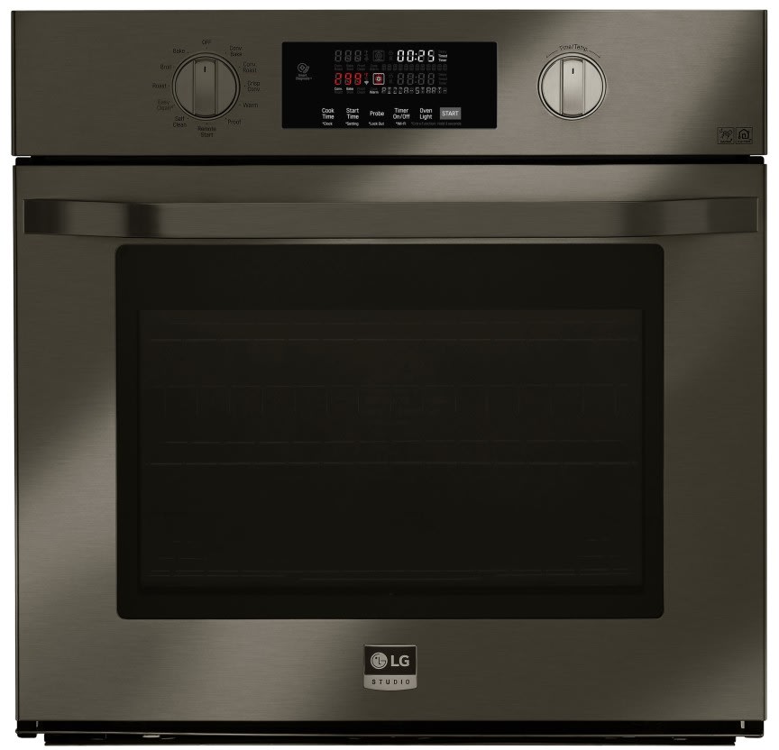 LG LSWS300BD 30 Inch Smart Single Electric Wall Oven with SmartThinQÂ® Technology, Convection, Gliding Rack System, EasyCleanÂ®, Hidden Bake, Self-Cleaning, Voice Commands, Wi-Fi Connectivity and 4.7 cu. ft. Capacity: Black Stainless Steel