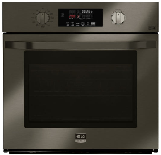 LG LSWS300BD 30 Inch Smart Single Electric Wall Oven with SmartThinQÂ® Technology, Convection, Gliding Rack System, EasyCleanÂ®, Hidden Bake, Self-Cleaning, Voice Commands, Wi-Fi Connectivity and 4.7 cu. ft. Capacity: Black Stainless Steel