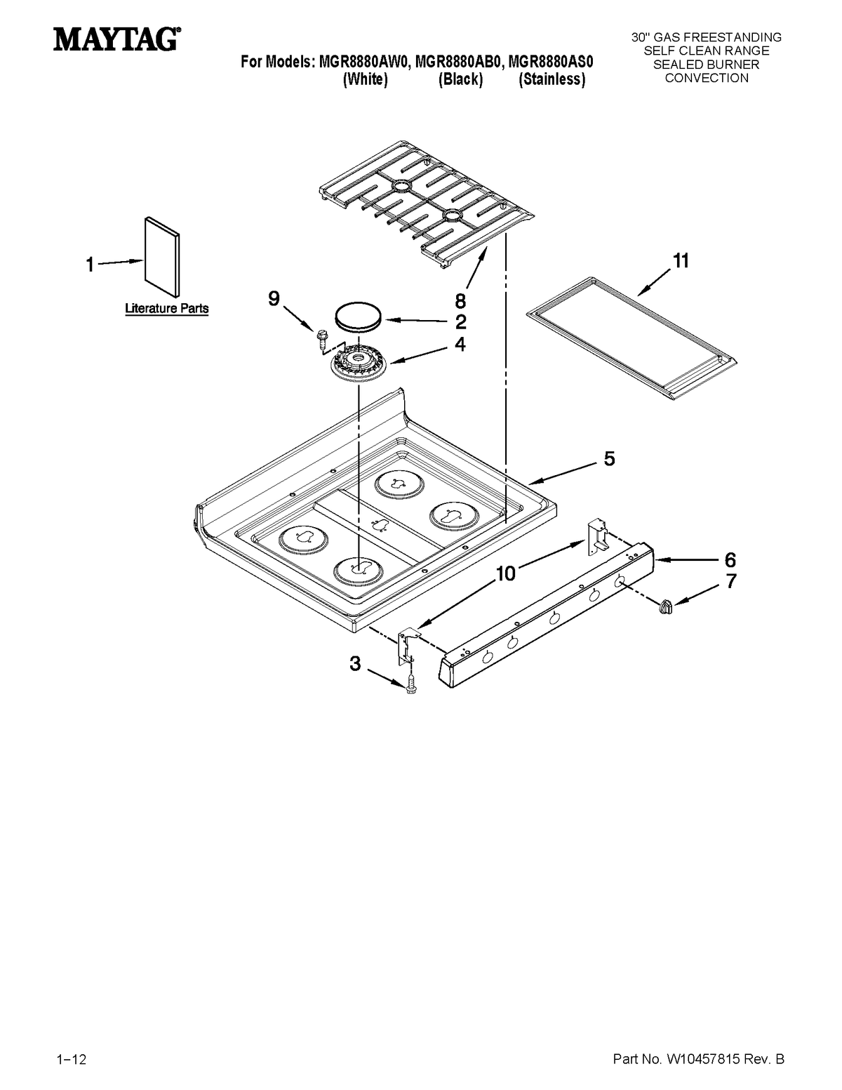 Whirlpool Surface Burner Cap Kit - Black WPW10183374
