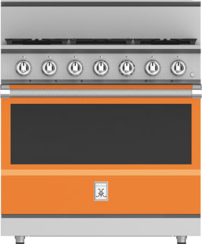 Hestan KRDS365NGOR 36 Inch Smart Gas Dual Fuel Range with 5 Burners - NG - Orange