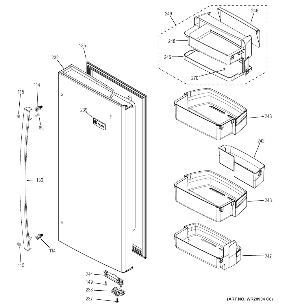 GE Refrigerator and Freezer Door Bottom Shelf Bin WR71X11040