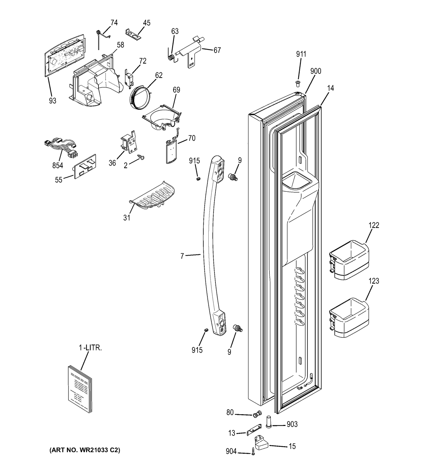GE Refrigerator and Freezer Refrigerator Door Handle WR12X20440