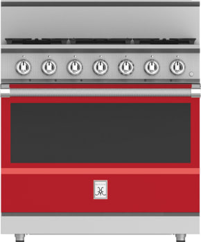 Hestan KRDS365NGRD 36 Inch Smart Gas Dual Fuel Range with 5 Burners - NG - Red