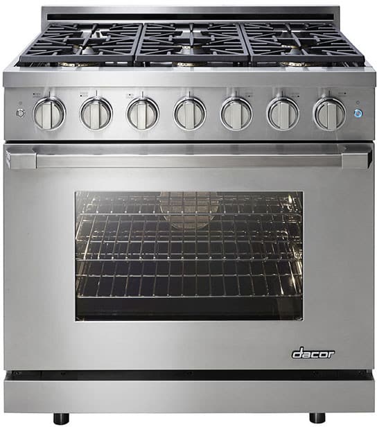 Dacor RNRP36GC/NG/H 36 Inch Freestanding Gas Range with 6 Sealed Burners