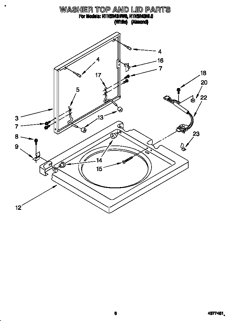 Whirlpool Washer/Dryer Lid Switch Assembly WP3355806