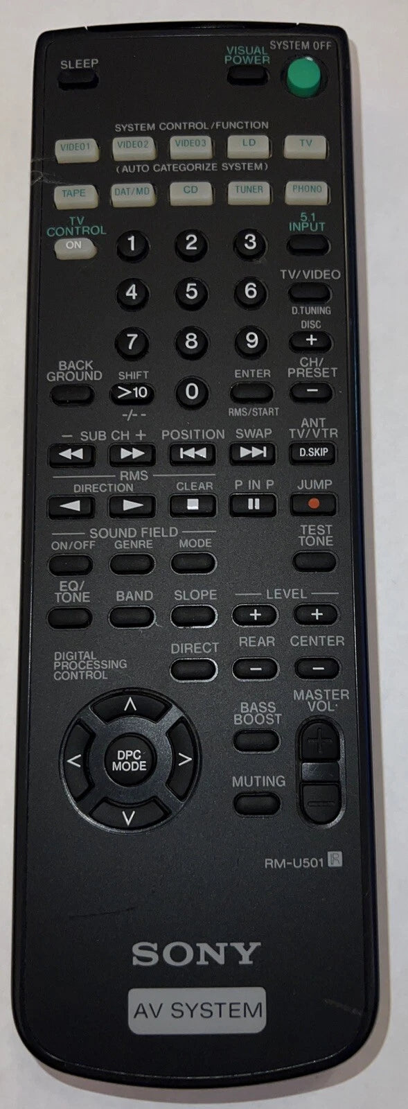 Sony Rm-U501 Remote Control - 1-475-135-11