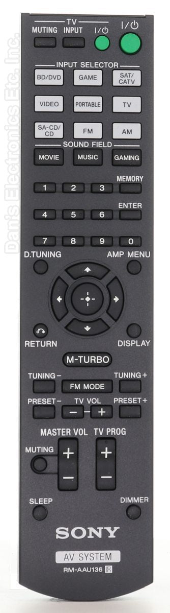 Sony Remote Control (Rm-Aau136) - 1-490-172-11