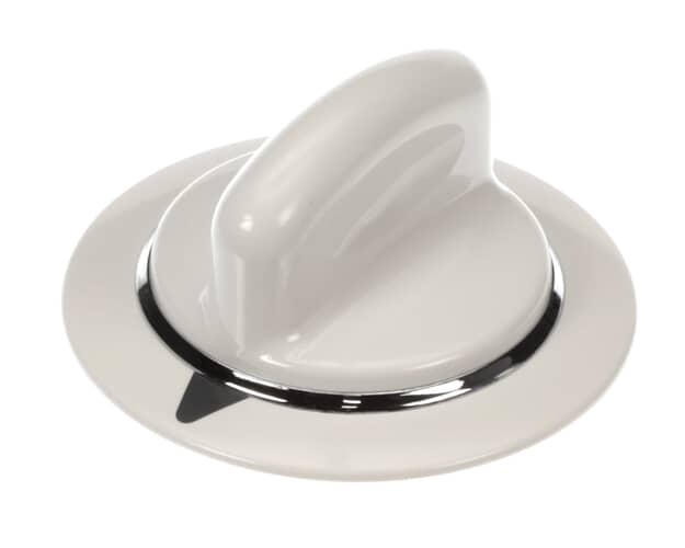 GE DVLR223EG6WW Timer Knob (White W/ Chrome Trim) Genuine OEM