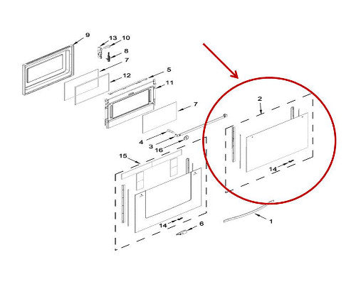Whirlpool Range - Oven/Stove Outer Door Glass-Panel (black) WGG745S0FS00