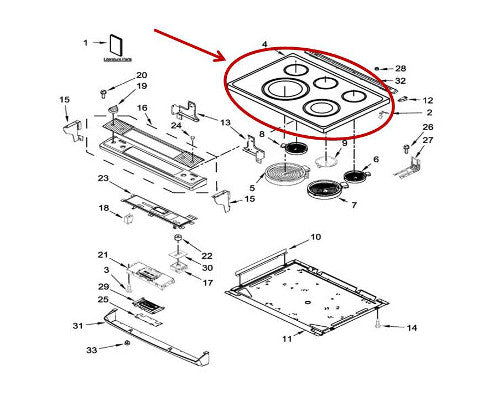 Whirlpool Electric Range - Oven/Stove Replacement Cooktop WEE745H0FS0
