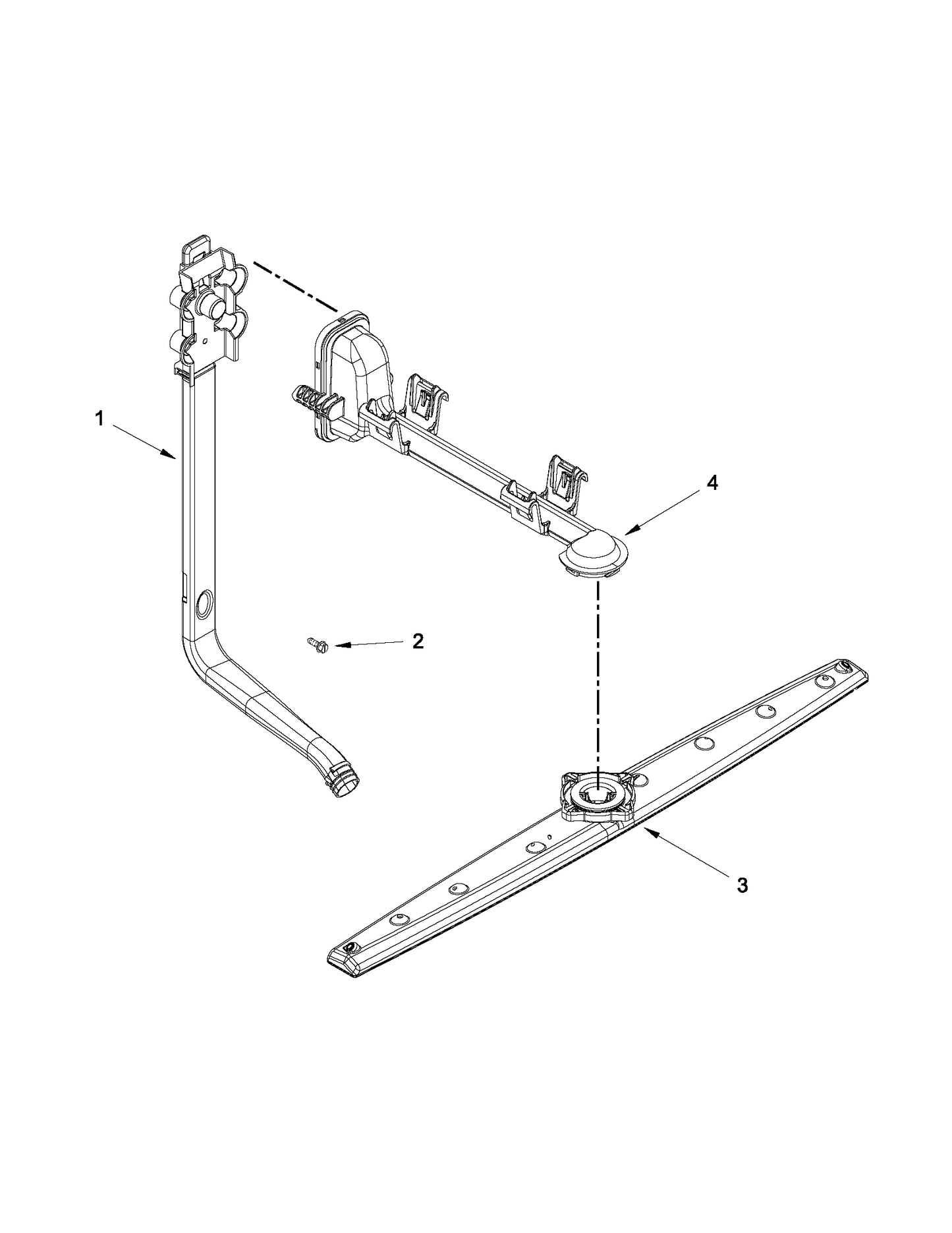 Whirlpool Upper Spray Arm (Light Gray) WPW10340504