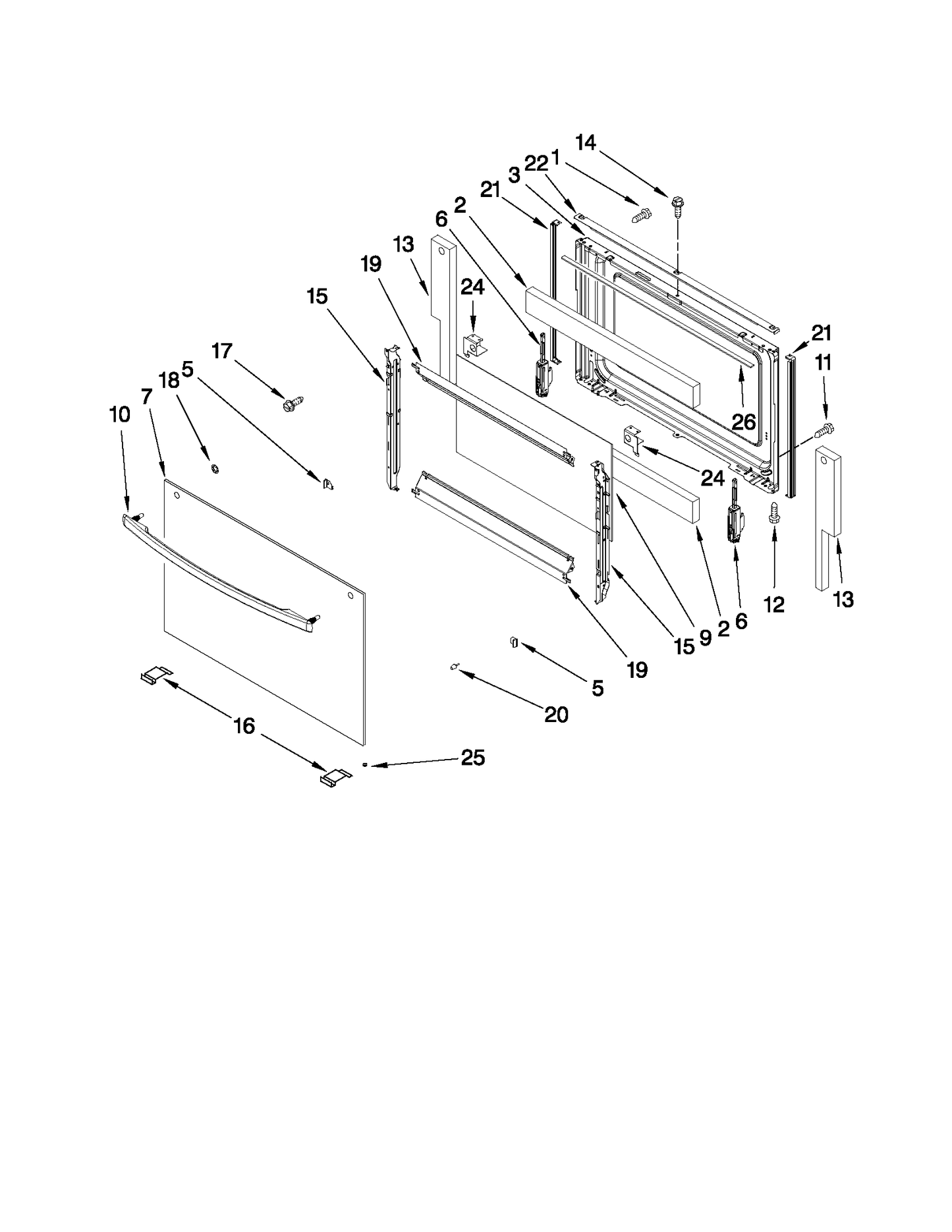 Whirlpool Oven Door Handle Black - WP98004942