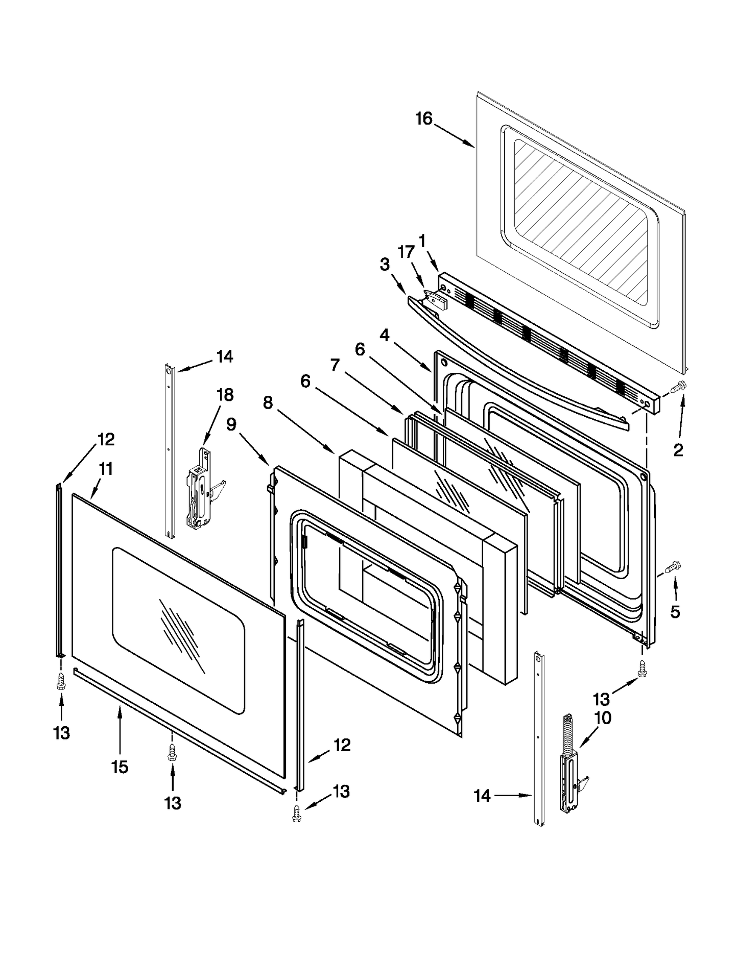 Whirlpool Outer Door Glass (Black) WPW10409946
