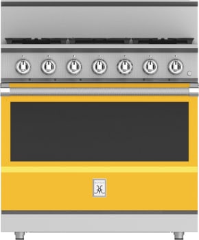Hestan KRDS365NGYW 36 Inch Smart Gas Dual Fuel Range with 5 Burners - NG - Yellow