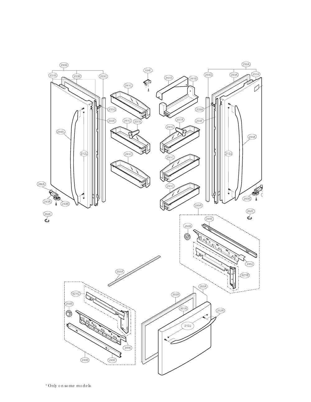 LG LFC23760SW Door Catch (Left) - Genuine OEM