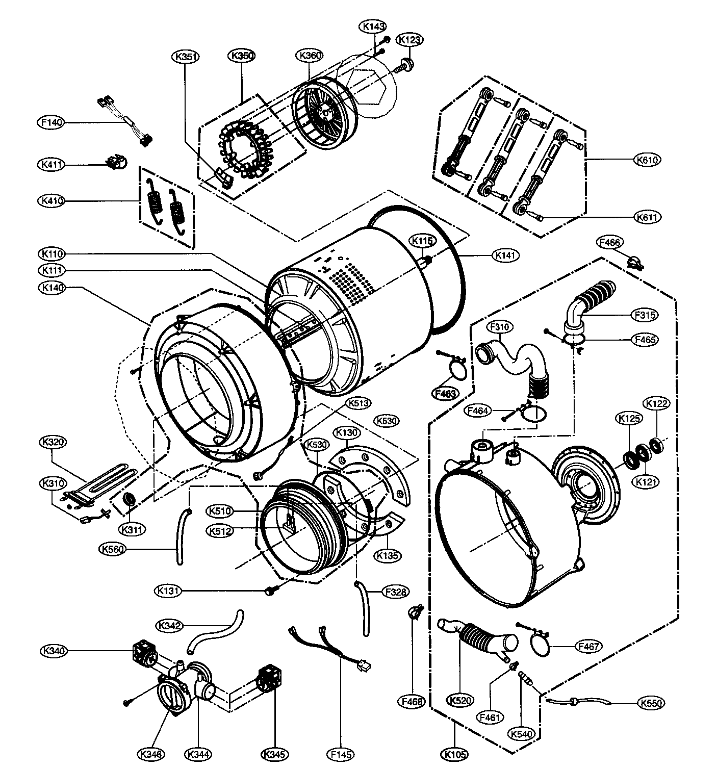 LG WM2496HWM Washer Drain Pump and Motor Assembly - Genuine OEM