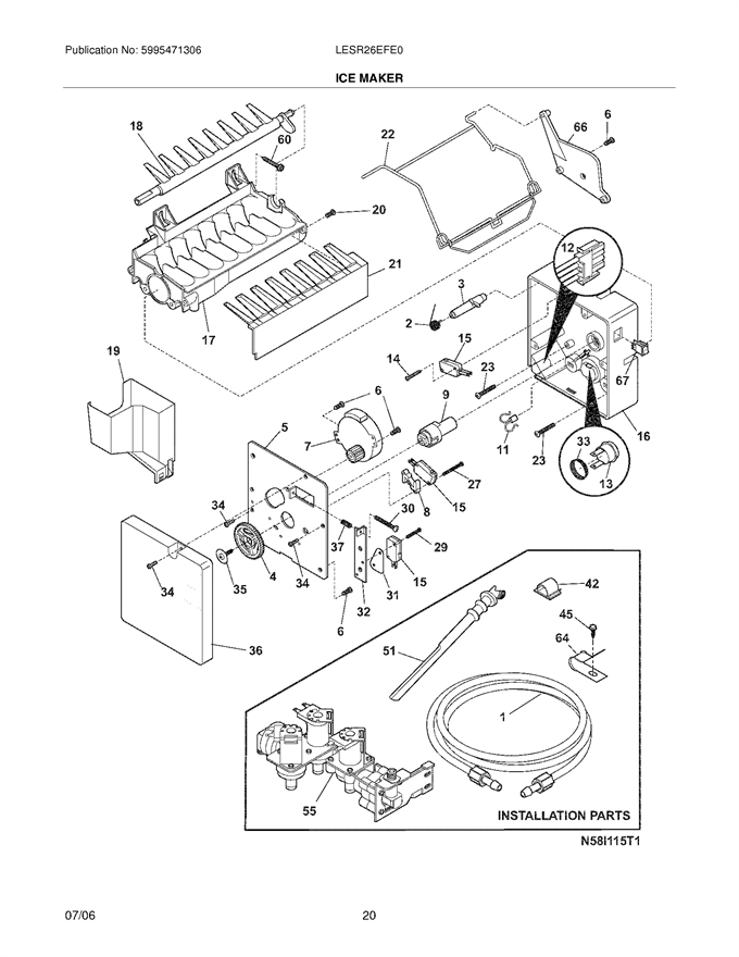 Frigidaire LESR26EFE0 Ice Maker On/Off Switch Kit