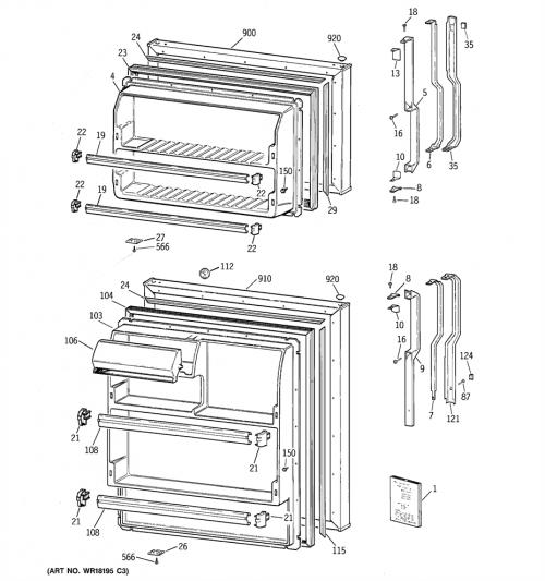 GE TBX14SAZBLWH Refrigerator Parts – GenuineReplacementParts.com