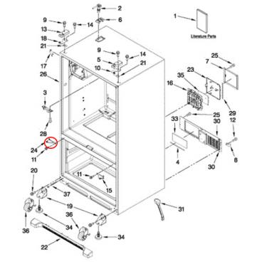 Kenmore 596.72012014 Center Door Hinge - Genuine OEM