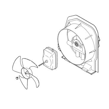 GE GIE18DTNDRWW Condenser Fan and Housing Assembly - Genuine OEM