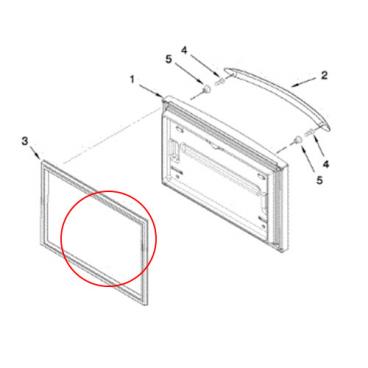 KitchenAid KRFF302EBL00 Freezer Door Gasket - Gray - Genuine OEM