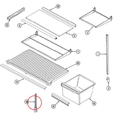 Admiral PINT22F9 Crisper Shelf Support Kit - Genuine OEM