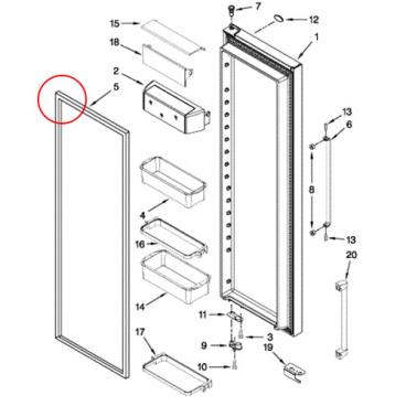 KitchenAid KSC23W8EYW00 Door Gasket - Genuine OEM