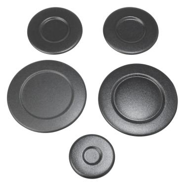 Whirlpool WCG55US6HS00 Burner Cap Set (Black) - Genuine OEM